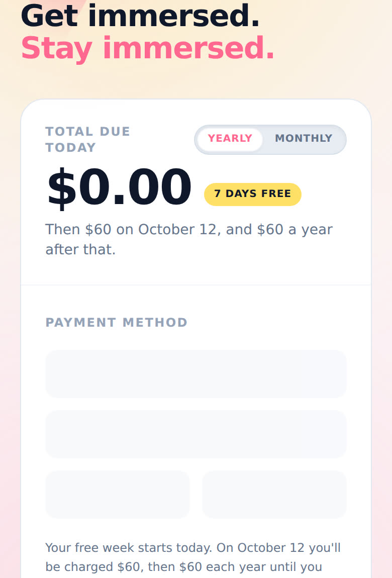 The checkout price card