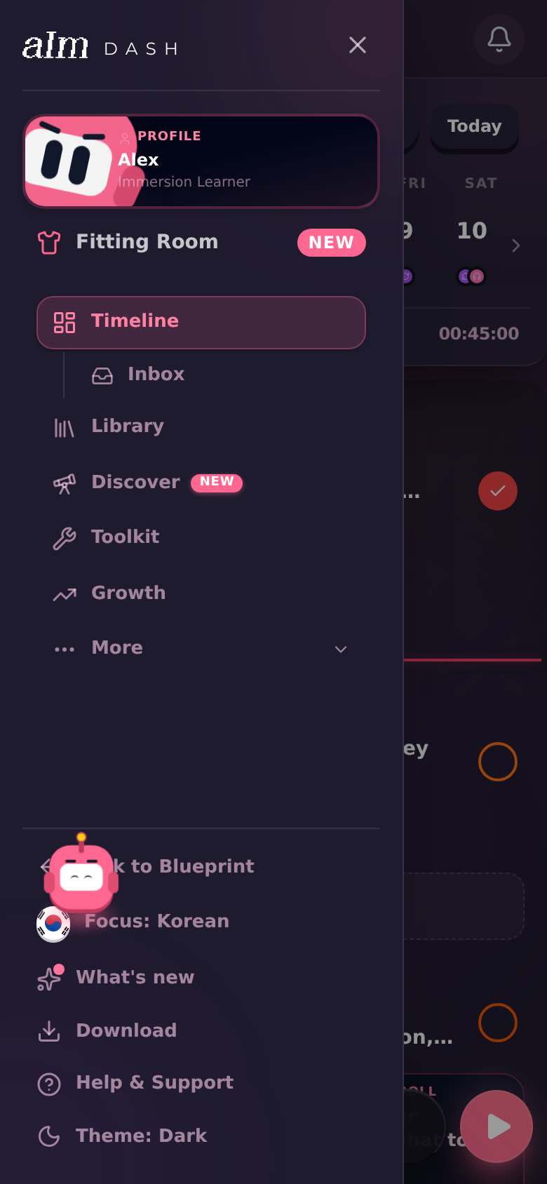 Download in the menu