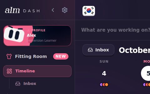 The Settings gear in the sidebar