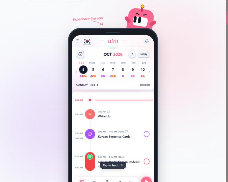 The phone on the landing page