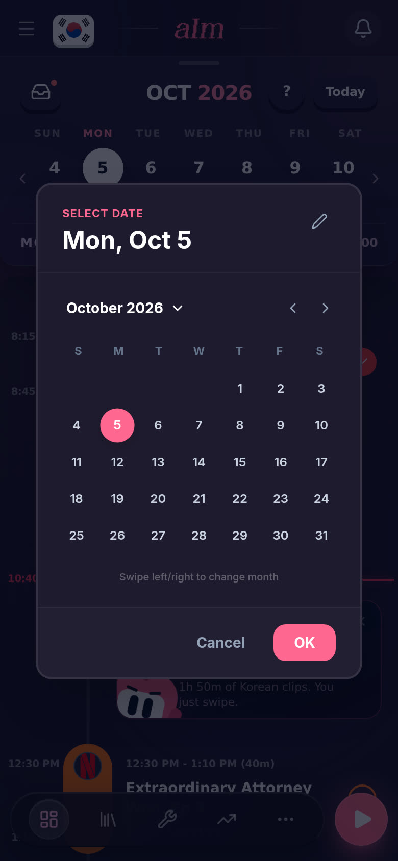 Pick a date