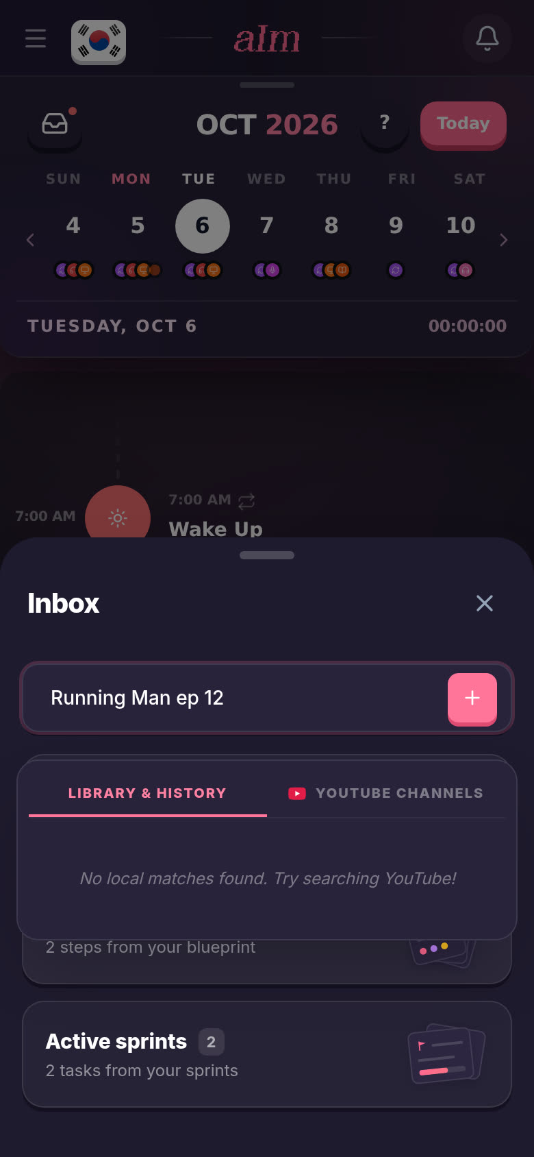 Typing a new inbox item