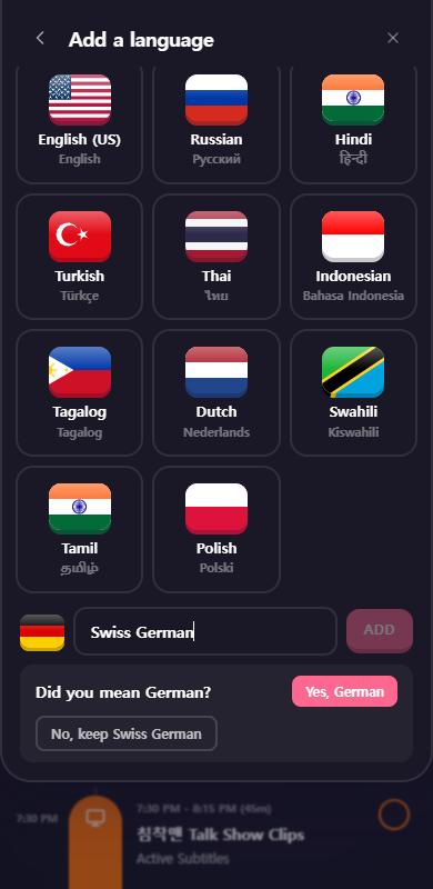 Did you mean German?