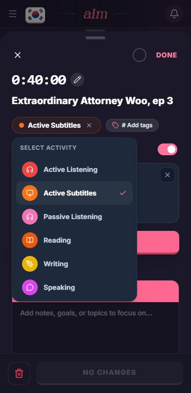 Select an activity