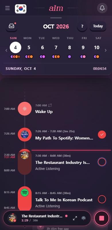 The session bar with the open button