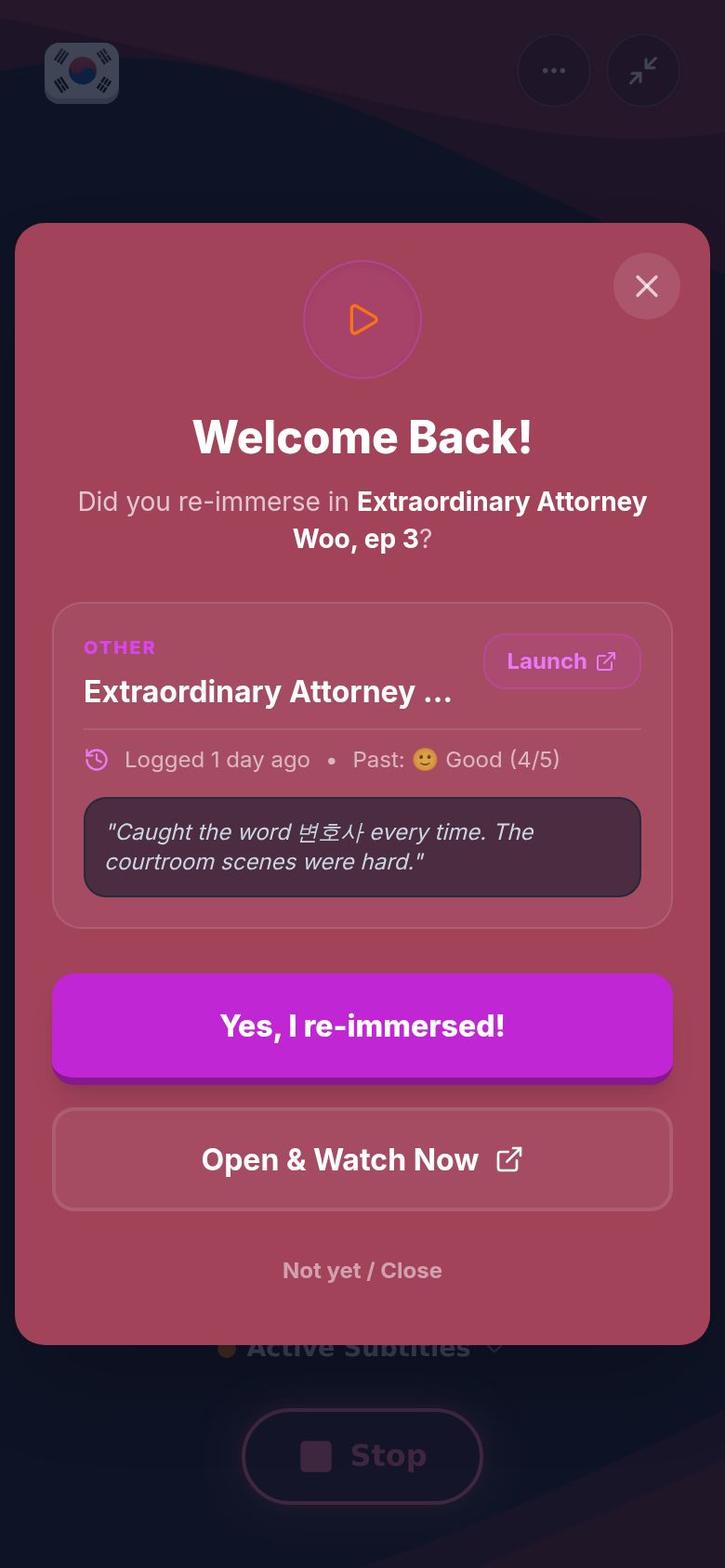 Welcome Back!