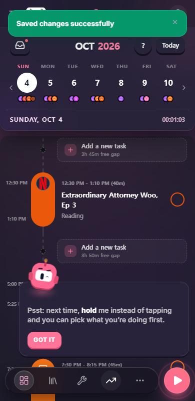 The activity changed, the title stayed
