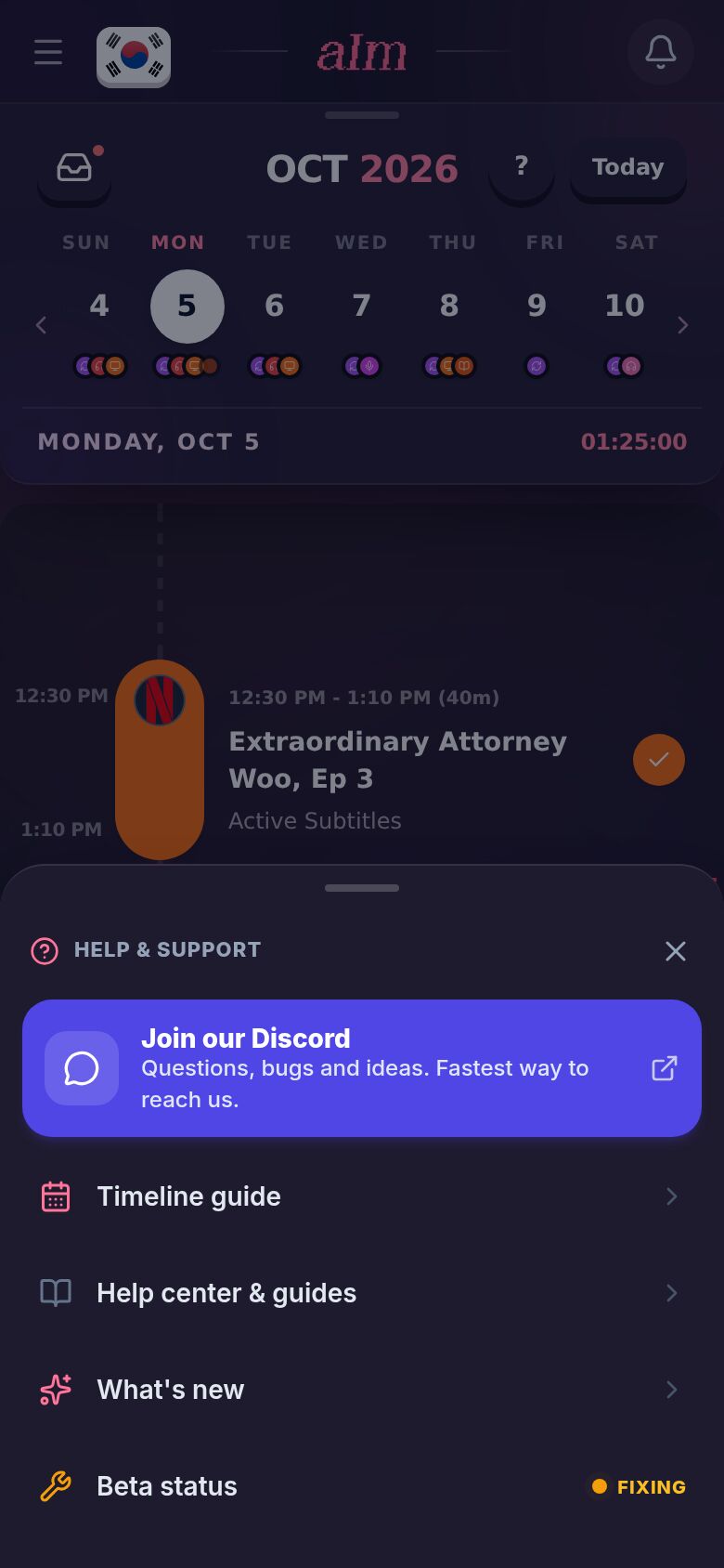 Help & Support on a phone