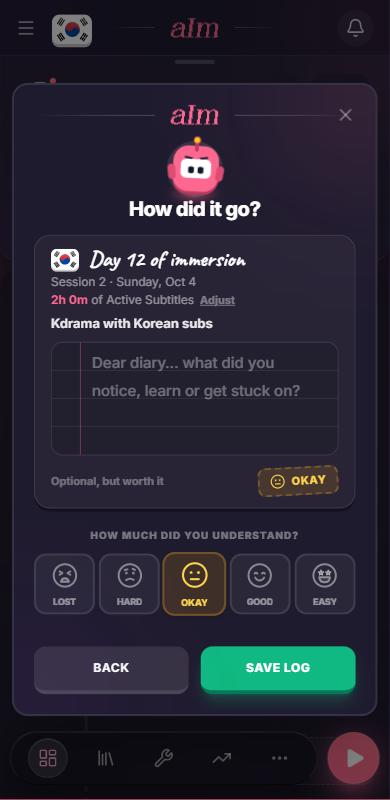 The "How did it go?" box