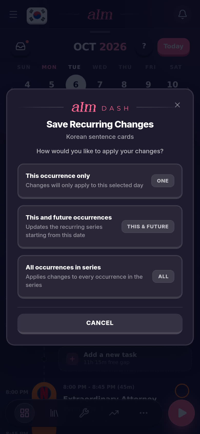 Save Recurring Changes