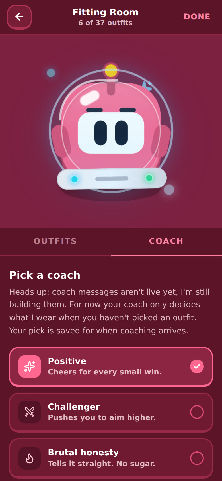 The Coach tab