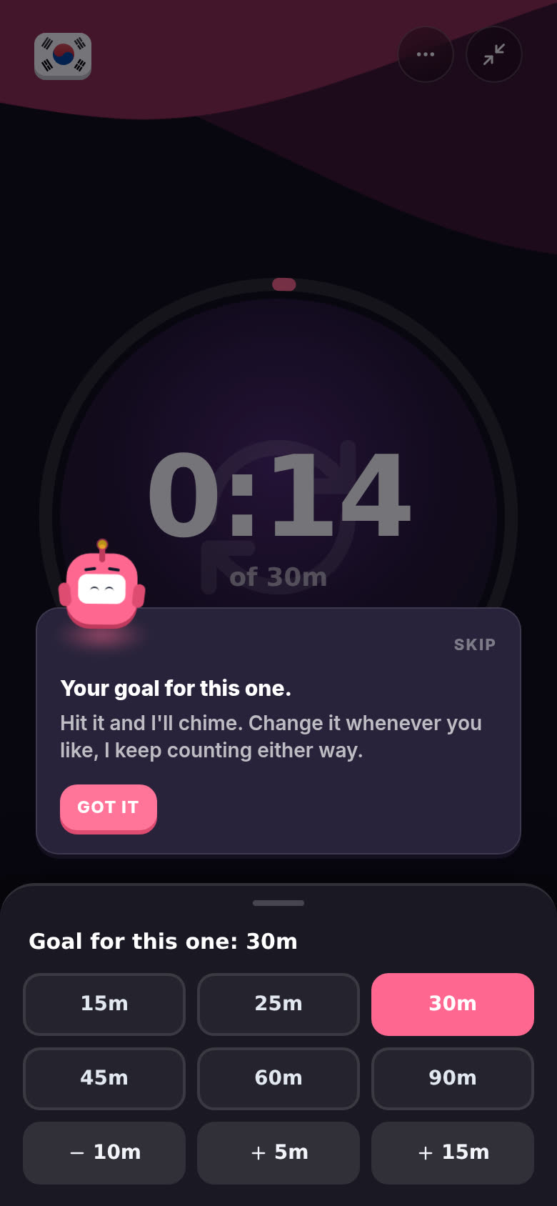 Change the goal
