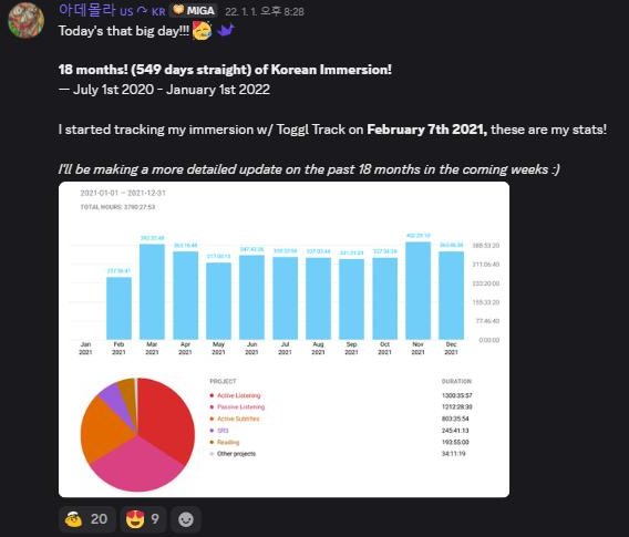 Ade's Refold post: Today's that big day! 18 months (549 days straight) of Korean immersion