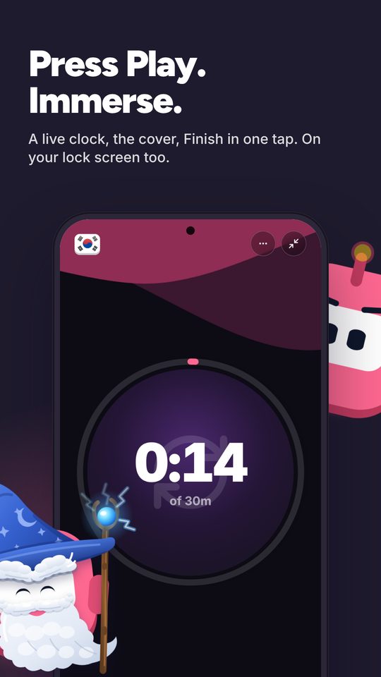 Press Play. Immerse: a live session clock, on your lock screen too