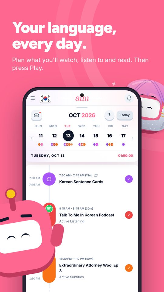 Your language, every day: a timeline of what you will watch, listen to and read